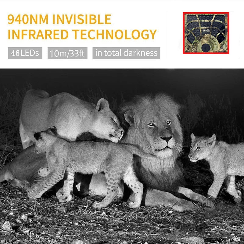 12MP Wildlife Trail Camera Photo Traps Night Vision Camara Caza Wildgame Outdoor Safety Surveillance Anti Spy Hunting Kamera