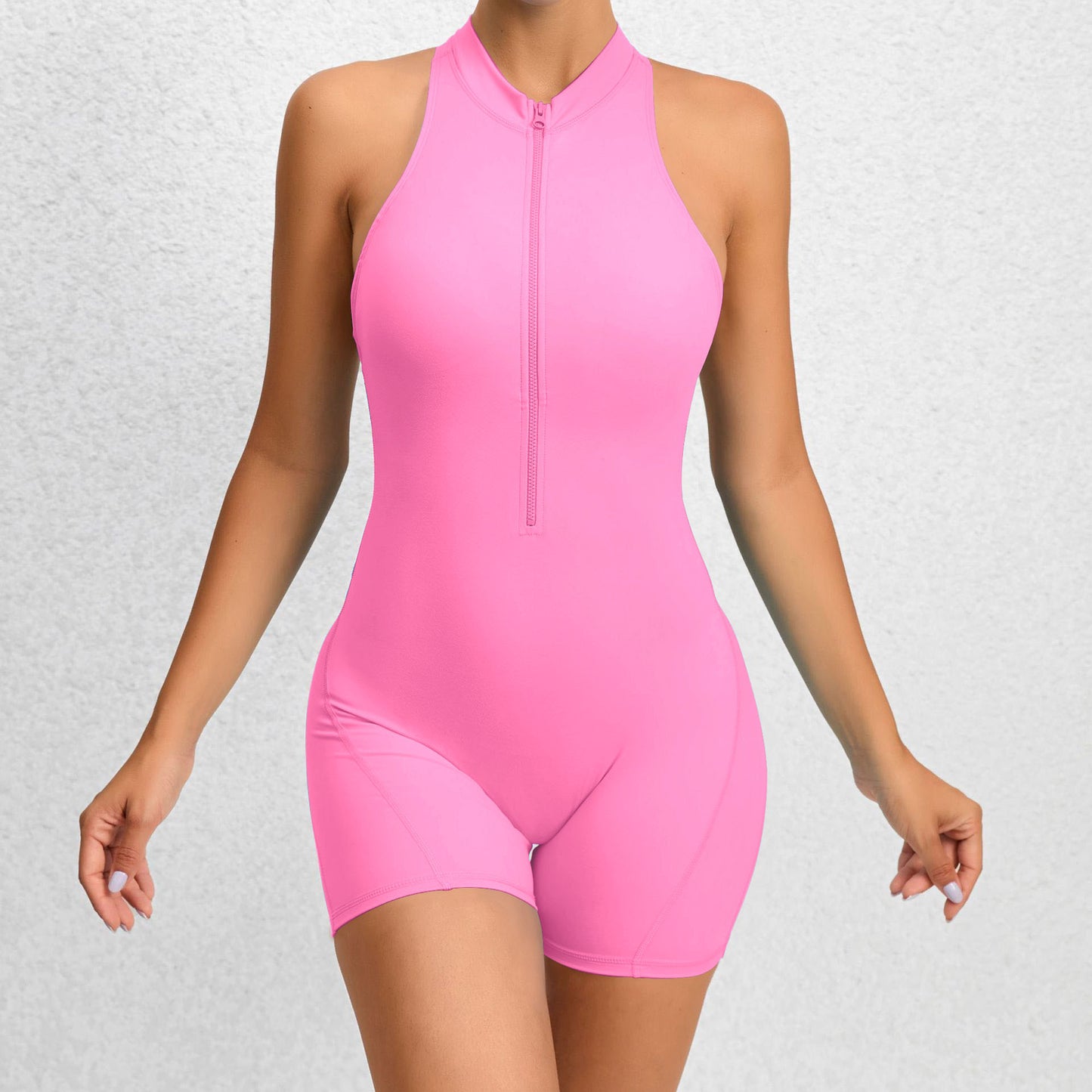 Combinaison "Body-Sculpt" – Short de Yoga à Fermeture Éclair & Effet Push-Up
