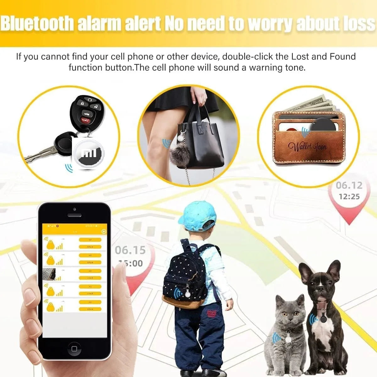 Xiaomi Smart Finder Mini localisateur portable Bluetooth 4.0 Tag Tracker Localisateur de portefeuille pour enfants Localisateur d'appareil Emplacement anti-perte