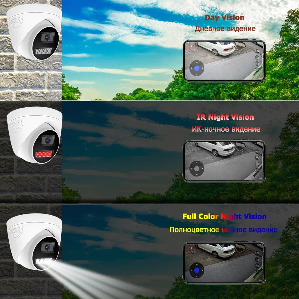 4K 8MP CCTV Sécurité POE Caméra 4MP 5MP 8MP Ioutdoor Dôme Audio Couleur Vision Nocturne Onvif Caméra IP CCTV Vidéo Surveillance Cam