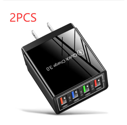 Chargeur USB Charge rapide 3.0 4 Adaptateur de téléphone pour tablette Chargeur mobile mural portable