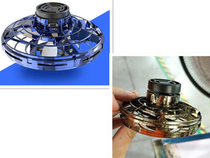 Drone UFO "Gravity-Free" – Induction Manuelle, Rotation 360° & Illumination LED