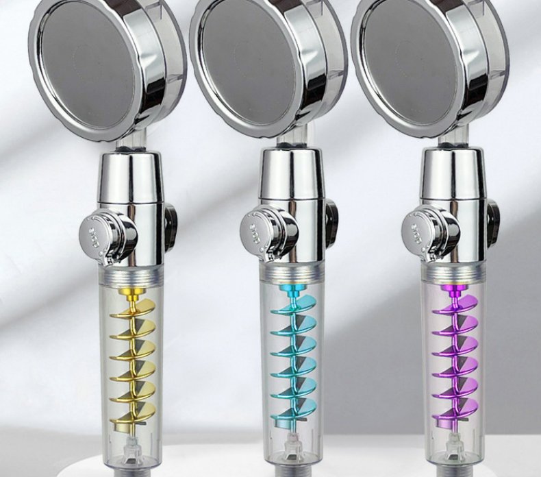 Pommeau de Douche "Turbo-Flow" – Haute Pression, Hélice Rotative & Économie d'Eau