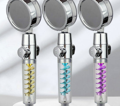 Pommeau de Douche "Turbo-Flow" – Haute Pression, Hélice Rotative & Économie d'Eau