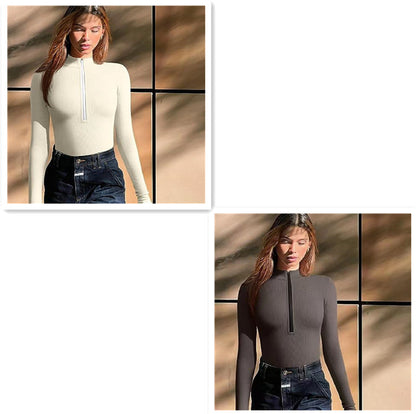Combinaison "Elite-Contour" – Manches Longues, Zip Frontal & Gainage Intégral Sans Couture