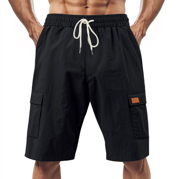 Short Cargo "Horizon-Lin" – Taille Élastique, Cordon de Serrage & Poches Latérales