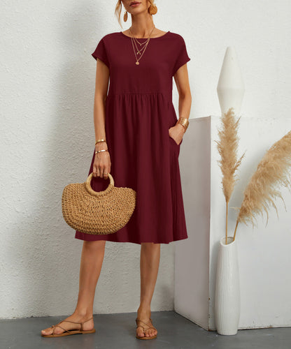 Robe "Everyday-Pocket" – Coupe A-Line, Col Rond & Confort Absolu