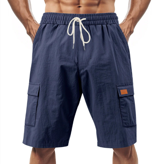 Short Cargo "Horizon-Lin" – Taille Élastique, Cordon de Serrage & Poches Latérales