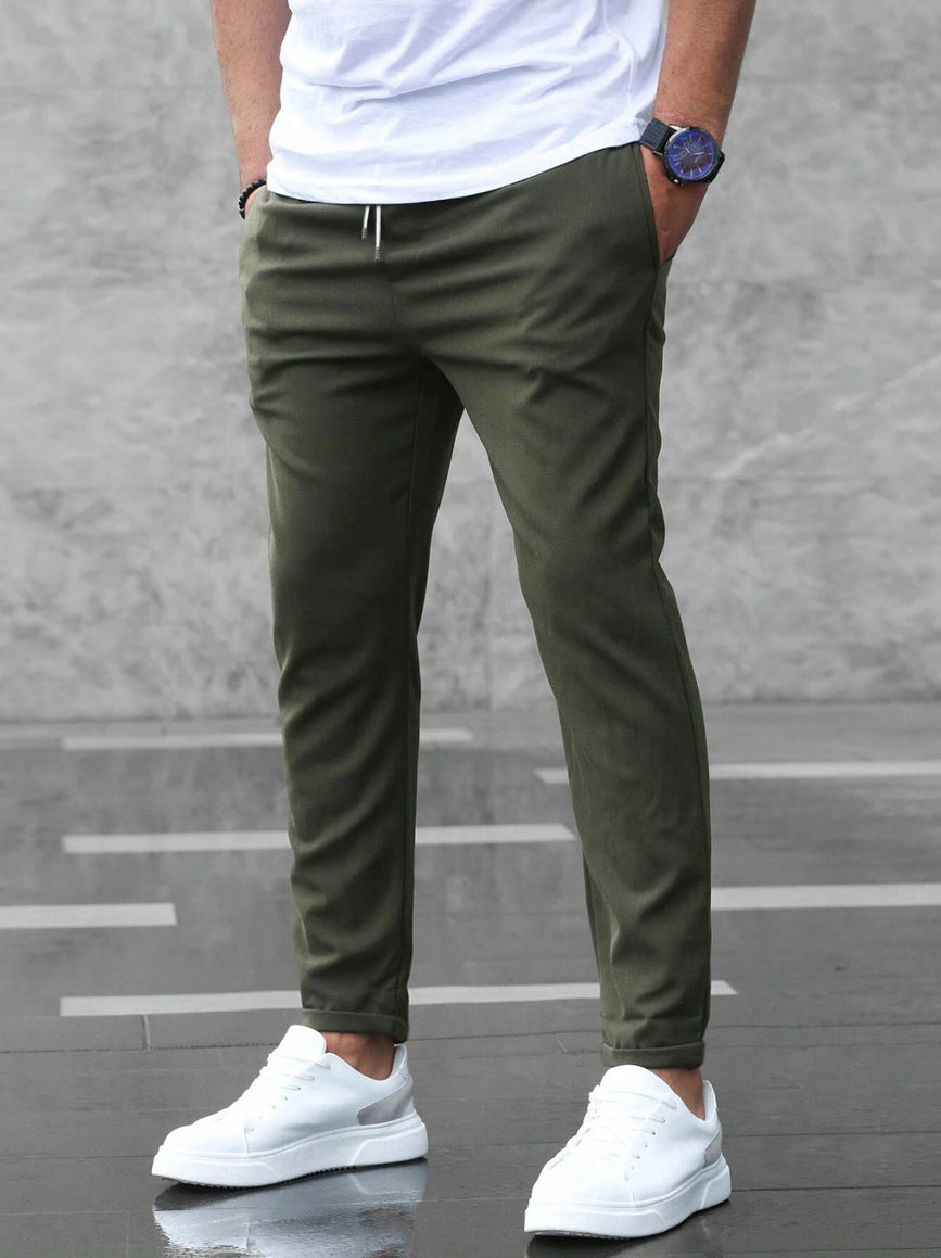 Pantalon "Urban-Slim" – Coupe Crayon Ajustée & Taille à Cordon