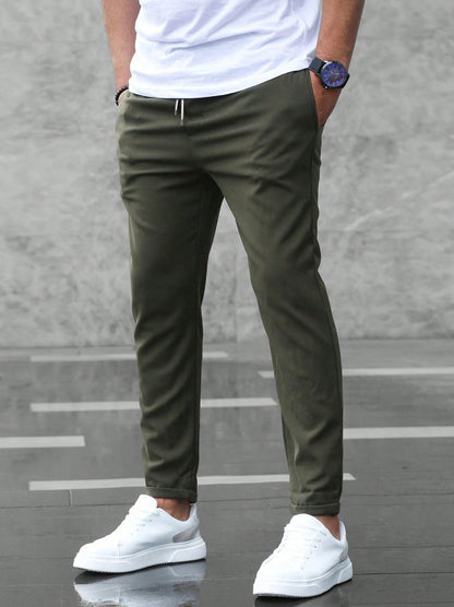 Pantalon "Urban-Slim" – Coupe Crayon Ajustée & Taille à Cordon