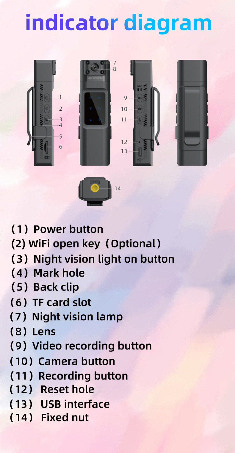 Mini caméra espion HD Sports Dv HD Portable