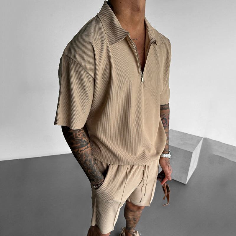 Ensemble "Urban-Easy" – Duo Haut à Zip & Short à Cordon