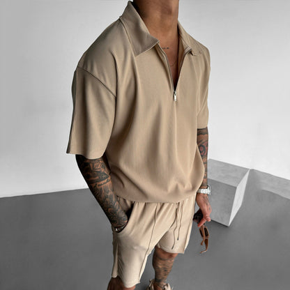 Ensemble "Urban-Easy" – Duo Haut à Zip & Short à Cordon