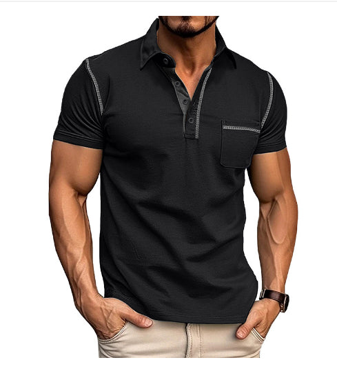 Polo Henley "Urban-Tech" – Tricot Respirant, Séchage Rapide & Détails Contrastés