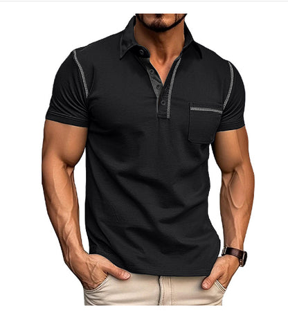 Polo Henley "Urban-Tech" – Tricot Respirant, Séchage Rapide & Détails Contrastés