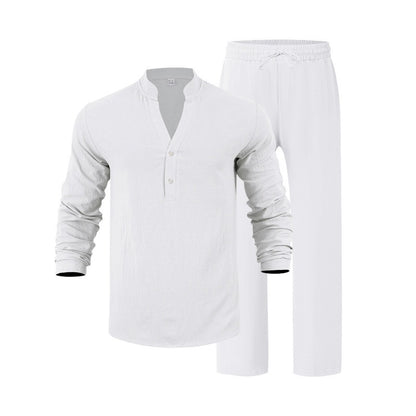 Ensemble "Zen-Linen" – Chemise Henley à Col en V & Pantalon Fluide – Look Relax & Respirant
La légèreté d'un souffle pour vos journées ensoleillées