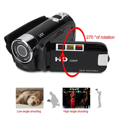 Caméra vidéo numérique 16M 16x à zoom optique pour la prise de vue de vidéos Caméra d'enregistrement 1080P Full Hd 16MP DV Caméscope