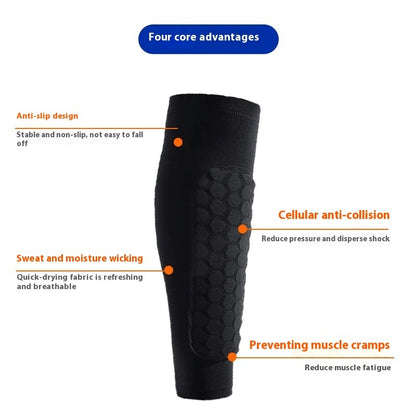 Protège-Tibia "Hexa-Shield" – Manchon de Compression Anti-Collision en Nid d'Abeille