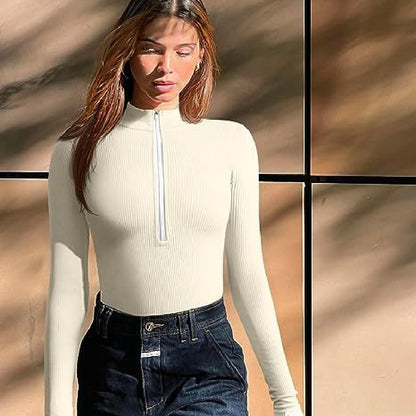 Combinaison "Elite-Contour" – Manches Longues, Zip Frontal & Gainage Intégral Sans Couture