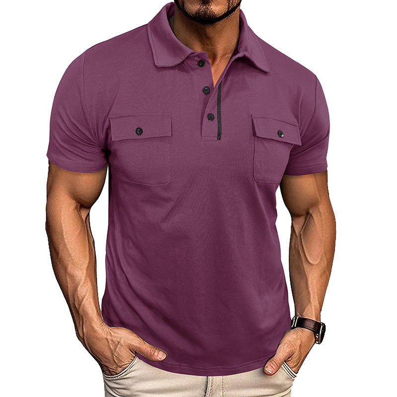 Polo "Tactical-Summer" – Coupe Ajustée, Doubles Poches Poitrine & Style Outdoor