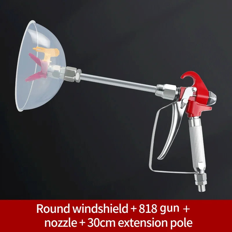 pistolet de pulvérisation de peinture sans air, coupe-vent et anti-éclaboussures, barre d'extension de 10 pouces, pulvérisateur de peinture sans air, protection de buse 517 pointe