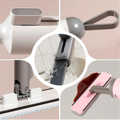 Mini serpserpilliè Auto-Pressible Rotative Avec Brosse À Crevasse Sans Lavage À La Main Avec 2 Tampons En Microfibre Réutilisables