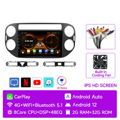 Autoradio Android Auto AI Voice 2 din Radio pour VW Volkswagen Tiguan 1 NF 2006-2016 Carplay Car Multimedia GPS 2din autoradio