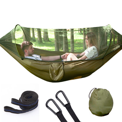 Hamac "Wild-Safe" – Ouverture Automatique & Moustiquaire Intégrée Haute Densité