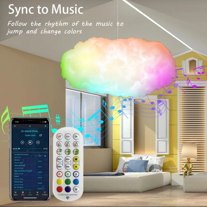 Nuage Connecté "Dream-Cloud" – Lampe 3D RGBIC, Contrôle App & Synchronisation Musicale