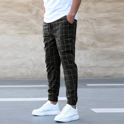 Pantalon "Heritage" à Carreaux – Coupe Slim & Stretch Confort