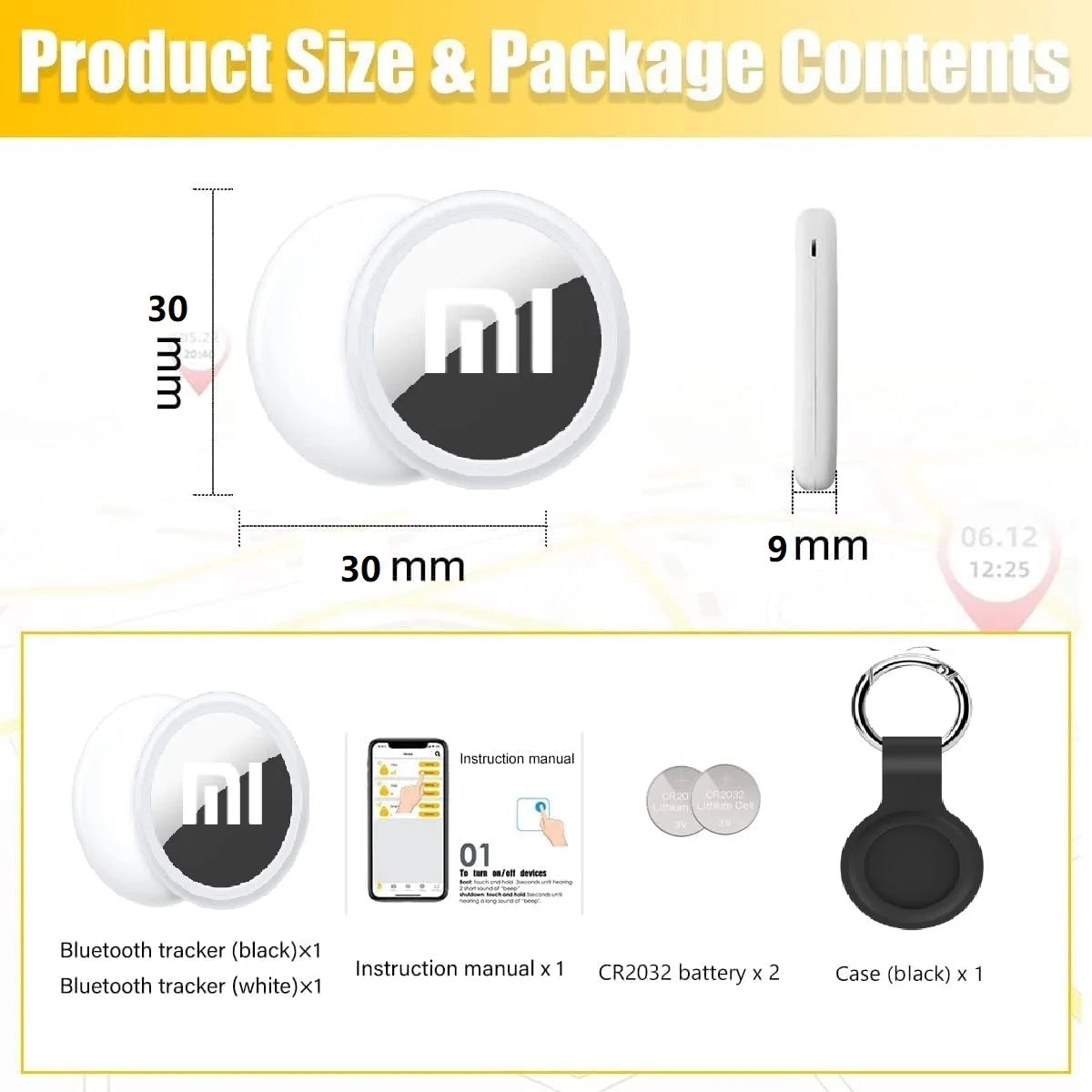 Xiaomi Smart Finder Mini localisateur portable Bluetooth 4.0 Tag Tracker Localisateur de portefeuille pour enfants Localisateur d'appareil Emplacement anti-perte