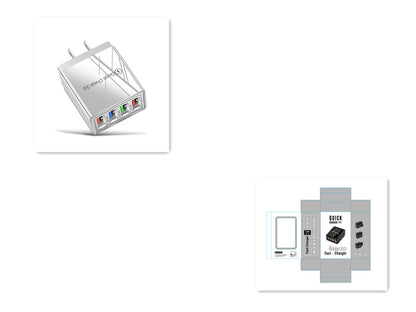 Chargeur USB Charge rapide 3.0 4 Adaptateur de téléphone pour tablette Chargeur mobile mural portable