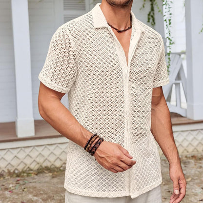 Chemise "Aero-Mesh" – Maille Texturée, Coupe Relax & Style Riviera