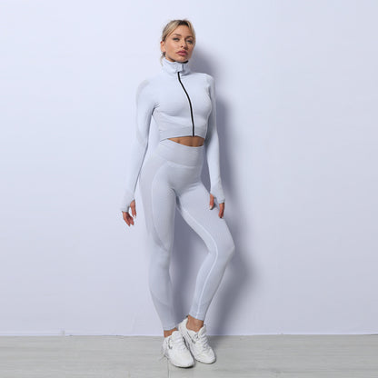 Ensemble Yoga "Triple-Flex" 3 Pièces – Brassière, Crop Top & Leggings Haute Performance