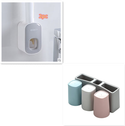 Distributeur "Smile-Press" – Porte-Dentifrice Automatique & Support Mural Antibacté