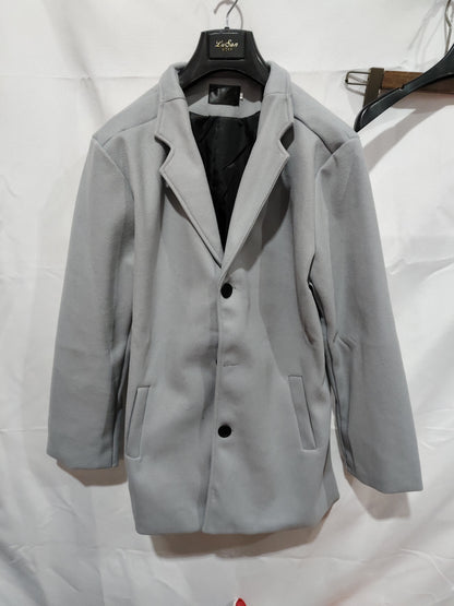 Manteau mince pour hommes à simple boutonnage de couleur unie Vestes d'affaires Automne et hiver