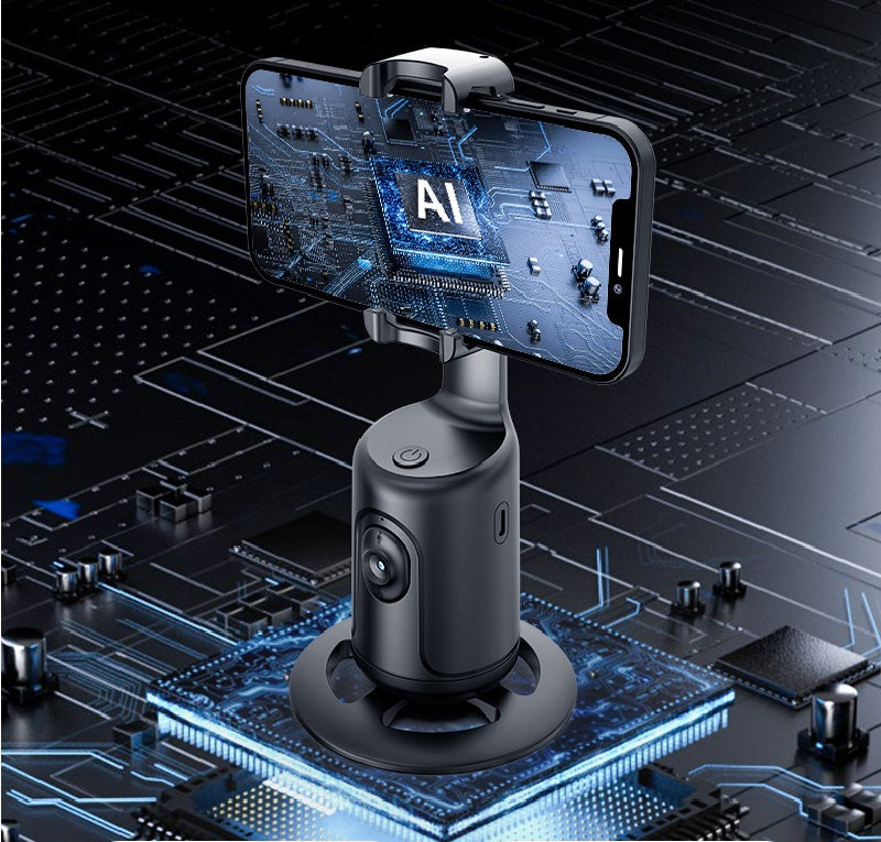 Stabilisateur 360, Suivi automatique du visage Cardan AI Smart Cardan Support de téléphone automatique pour smartphone Vidéo Vlog Trépied stabilisateur en direct