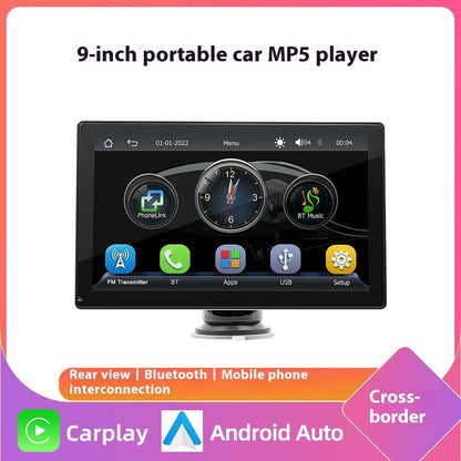 Écran multimédia 9 pouces Portable Carplay Contrôle central Grand écran Navigation du véhicule WiFi Accès Internet Voiture Bluetooth Radio