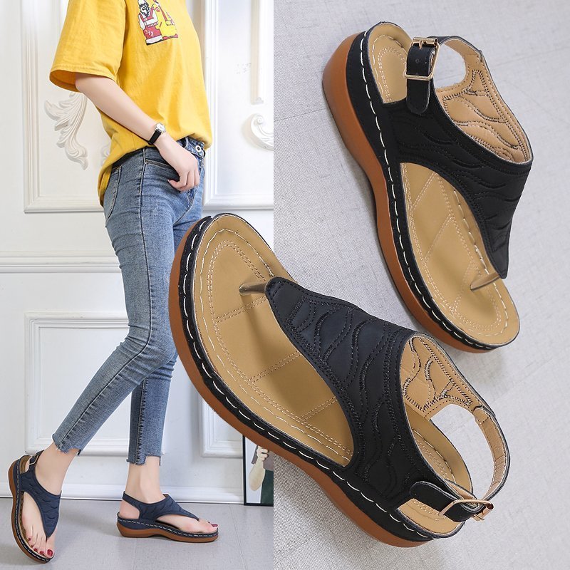 Sandales "Infinity-Wedge" – Tongs Compensées Minimalistes & Confort Absolu