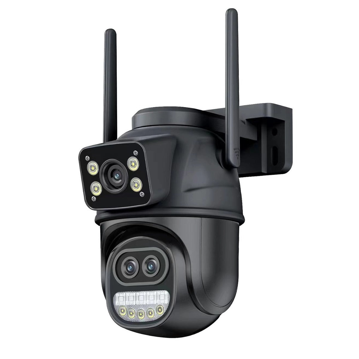 Caméra "Dual-Vision Pro" – Double Objectif, Zoom Hybride & Surveillance Intelligente 360°