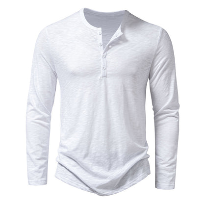 Tee-Shirt "Nomade" Col Tunisien – Manches Longues & Coupe Ajustée