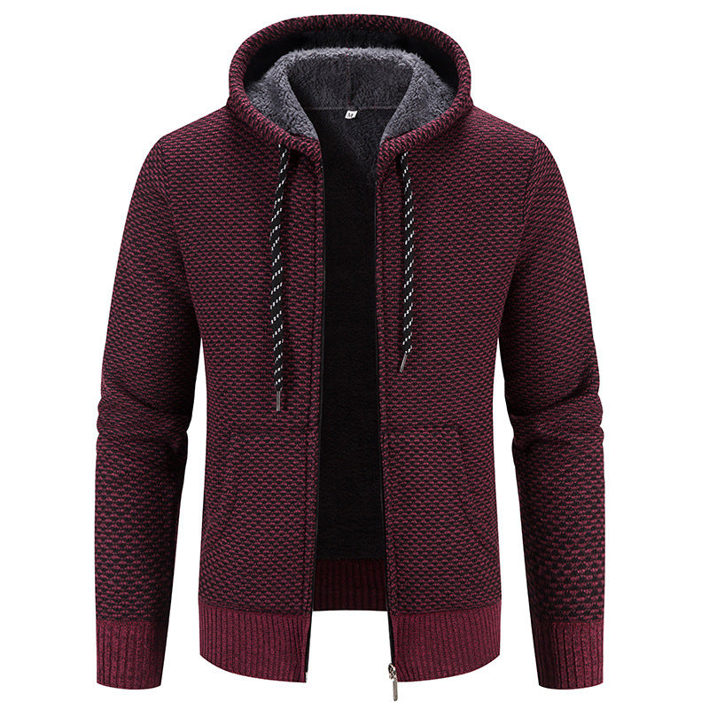 Manteau d'hiver Fermeture à glissière Couleur unie Manches longues Cordon de serrage avec capuche