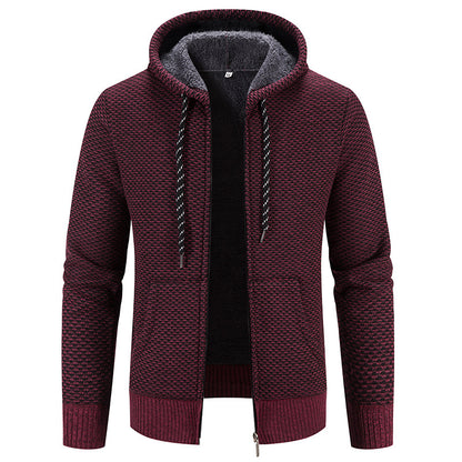 Manteau d'hiver Fermeture à glissière Couleur unie Manches longues Cordon de serrage avec capuche