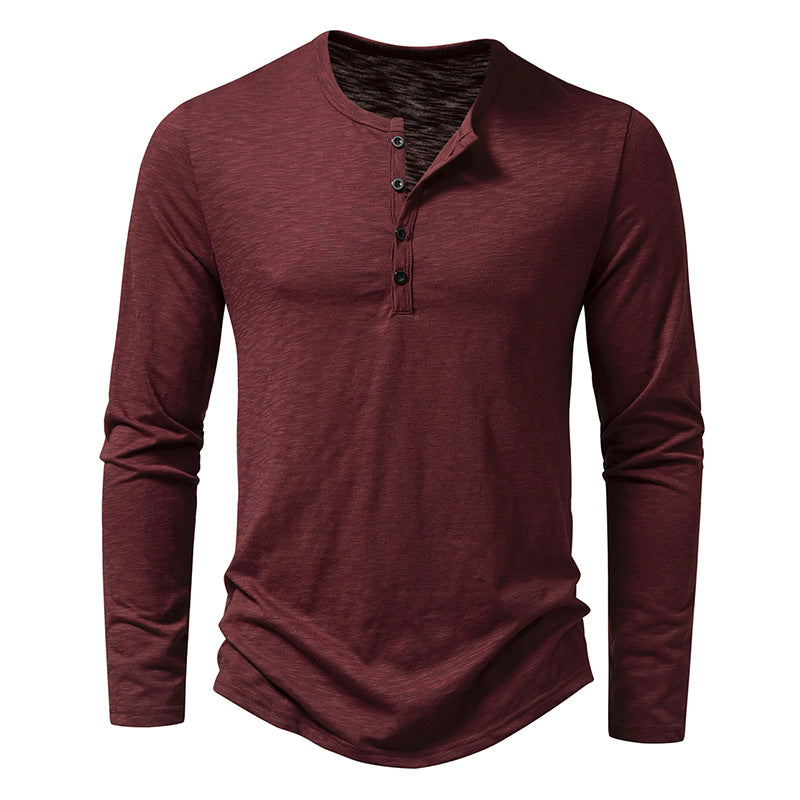 Tee-Shirt "Nomade" Col Tunisien – Manches Longues & Coupe Ajustée