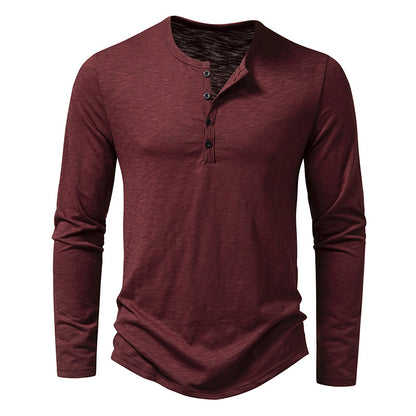 Tee-Shirt "Nomade" Col Tunisien – Manches Longues & Coupe Ajustée