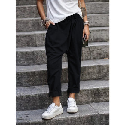 Pantalon "Comfy-Chic" à Taille Élastique – Coupe Droite & Matière Fluide